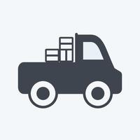 icoon pick-up truck. geschikt voor tuinsymbool. glyph-stijl. eenvoudig ontwerp bewerkbaar. ontwerp sjabloon vector. eenvoudige symboolillustratie vector