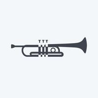 icoon trompet. geschikt voor muzieksymbool. glyph-stijl. eenvoudig ontwerp bewerkbaar. ontwerp sjabloon vector. eenvoudige symboolillustratie vector