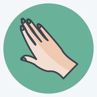 pictogram nagellak bij de hand. geschikt voor schoonheidsverzorging symbool. vlakke stijl. eenvoudig ontwerp bewerkbaar. ontwerp sjabloon vector. eenvoudige symboolillustratie vector