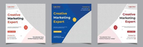 creatieve marketingexpert zakelijke vierkante flyer sociale media postsjabloon ontwerpsjabloon vector
