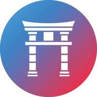 torii poort glyph cirkel verloop achtergrond icoon vector