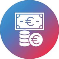 euro valuta glyph cirkel verloop achtergrond icoon vector
