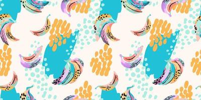 abstracte kunst naadloze patroon met bananen. modern exotisch ontwerp vector