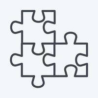 icoon puzzels. geschikt voor programmeersymbool. lijn stijl. eenvoudig ontwerp bewerkbaar. ontwerp sjabloon vector. eenvoudige symboolillustratie vector