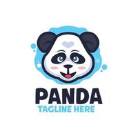 gelukkige panda cartoon logo sjablonen vector