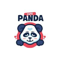 panda schattige cartoon logo-sjablonen vector