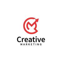 creatief marketing logo.initial cm logo-ontwerp vector