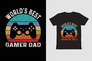 's werelds beste gamer vader t-shirtontwerp. vector