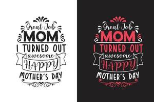 creatieve nieuwe typografie moeder moederdag moeder t-shirt vector