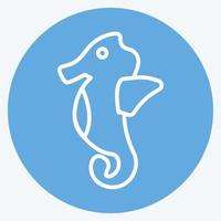 pictogram zeepaardje. geschikt voor zeesymbool. blauwe ogen stijl. eenvoudig ontwerp bewerkbaar. ontwerp sjabloon vector. eenvoudige symboolillustratie vector