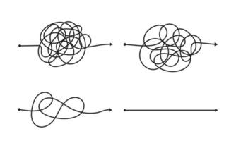 complexe en gemakkelijke eenvoudige manier van begin tot eind vectorillustratiereeks. vector