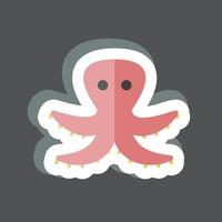 sticker octopus. geschikt voor zeesymbool. eenvoudig ontwerp bewerkbaar. ontwerp sjabloon vector. eenvoudige symboolillustratie vector