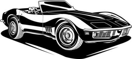 zwart-witte auto vectorillustratie voor conceptueel ontwerp vector