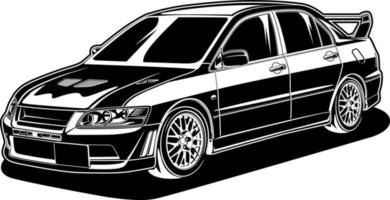 zwart-witte auto vectorillustratie voor conceptueel ontwerp vector