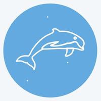 icoon dolfijn. geschikt voor dier symbool. blauwe ogen stijl. eenvoudig ontwerp bewerkbaar. ontwerp sjabloon vector. eenvoudige symboolillustratie vector