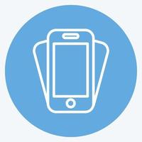 pictogram smartphone schudden. geschikt voor webinterface-symbool. blauwe ogen stijl. eenvoudig ontwerp bewerkbaar. ontwerp sjabloon vector. eenvoudige symboolillustratie vector