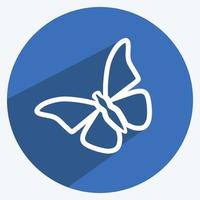 pictogram vlinder 3. geschikt voor dier symbool. lange schaduwstijl. eenvoudig ontwerp bewerkbaar. ontwerp sjabloon vector. eenvoudige symboolillustratie vector