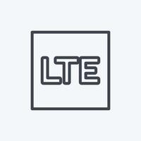 pictogram lte. geschikt voor mobiele apps symbool. lijn stijl. eenvoudig ontwerp bewerkbaar. ontwerp sjabloon vector. eenvoudige symboolillustratie vector