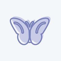 pictogram vlinder vliegen. geschikt voor lentesymbool. tweekleurige stijl. eenvoudig ontwerp bewerkbaar. ontwerp sjabloon vector. eenvoudige symboolillustratie vector