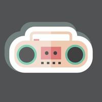 sticker casette speler. geschikt voor muzieksymbool. kleur partner stijl. eenvoudig ontwerp bewerkbaar. ontwerp sjabloon vector. eenvoudige symboolillustratie vector