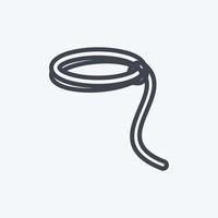 pictogram touw. geschikt voor wildwest-symbool. lijn stijl. eenvoudig ontwerp bewerkbaar. ontwerp sjabloon vector. eenvoudige symboolillustratie vector