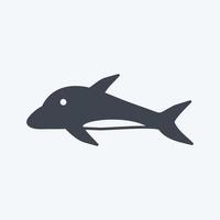 icoon dolfijn. geschikt voor zeesymbool. glyph-stijl. eenvoudig ontwerp bewerkbaar. ontwerp sjabloon vector. eenvoudige symboolillustratie vector