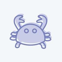 icoon krab. geschikt voor zeesymbool. tweekleurige stijl. eenvoudig ontwerp bewerkbaar. ontwerp sjabloon vector. eenvoudige symboolillustratie vector