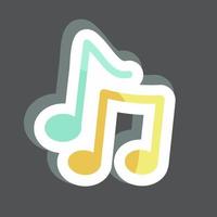 sticker muzieknoot. geschikt voor muzieksymbool. kleur partner stijl. eenvoudig ontwerp bewerkbaar. ontwerp sjabloon vector. eenvoudige symboolillustratie vector