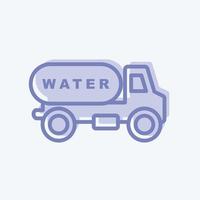 pictogram water vrachtwagen. geschikt voor gemeenschapssymbool. tweekleurige stijl. eenvoudig ontwerp bewerkbaar. ontwerp sjabloon vector. eenvoudige symboolillustratie vector