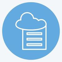 pictogram cloud rapportage. geschikt voor data analytics symbool. blauwe ogen stijl. eenvoudig ontwerp bewerkbaar. ontwerp sjabloon vector. eenvoudige symboolillustratie vector