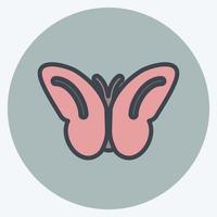 pictogram vlinder vliegen. geschikt voor lentesymbool. kleur partner stijl. eenvoudig ontwerp bewerkbaar. ontwerp sjabloon vector. eenvoudige symboolillustratie vector