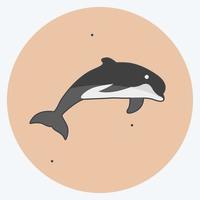 icoon dolfijn. geschikt voor dier symbool. vlakke stijl. eenvoudig ontwerp bewerkbaar. ontwerp sjabloon vector. eenvoudige symboolillustratie vector