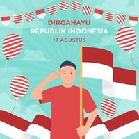 indonesië onafhankelijkheidsdag poster sjabloon vector