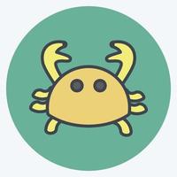 icoon krab. geschikt voor zeesymbool. kleur partner stijl. eenvoudig ontwerp bewerkbaar. ontwerp sjabloon vector. eenvoudige symboolillustratie vector