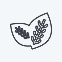 pictogram groene munt. geschikt voor fruit en groenten symbool. lijn stijl. eenvoudig ontwerp bewerkbaar. ontwerp sjabloon vector. eenvoudige symboolillustratie vector