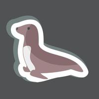 sticker zeehond. geschikt voor dier symbool. eenvoudig ontwerp bewerkbaar. ontwerp sjabloon vector. eenvoudige symboolillustratie vector