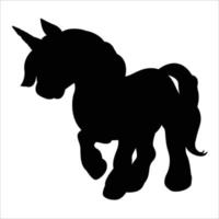 wilde paarden zwart silhouet. vectorillustratie. vector