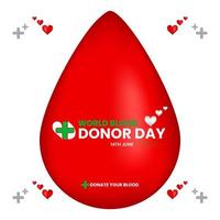 wereld bloeddonordag social media sjabloon vector