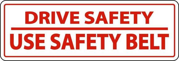 rij veilig gebruik veiligheidsgordel label teken op witte achtergrond vector