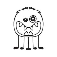 kinderachtig schattig monster. doodle stijl. getekende vreemdeling. vectorillustratie. vector