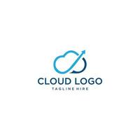 cloud technologie logo ontwerpsjabloon. vector illustratie