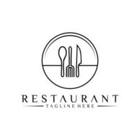 voedsellogo met lepel, vork en mes. ontwerp van restaurantlogo vector