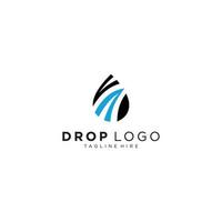 waterdruppel logo vector sjabloon lineaire ontwerpstijl. blauwe druppellijnen aqua logotype icoon