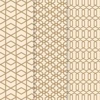 set geometrische naadloze patronen. abstracte geometrische zeshoekige, kubus, cirkel grafisch ontwerp. vector