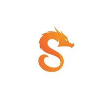 draak logo met letter s vectorillustratie vector