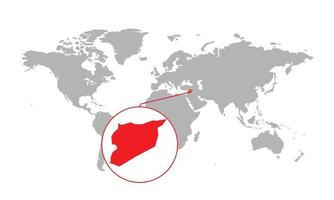 syrië kaart focus. geïsoleerde wereldkaart. geïsoleerd op een witte achtergrond. vectorillustratie. vector