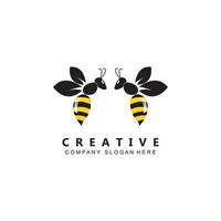 eenvoudig gele honingbij gratis pictogram vector logo