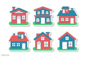 huis illustratie sticker vector