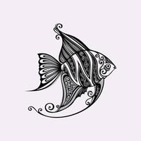 illustratie vectorafbeelding van vis kunst dier. zee dier schets decoratie logo