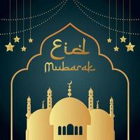 eid mubarak social media postsjabloon vector